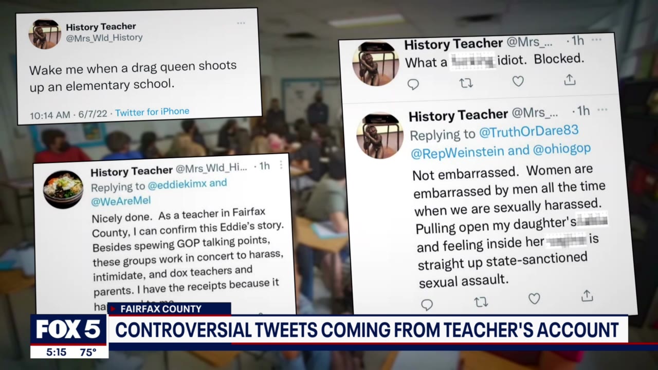 Controversial tweets coming from teacher's account